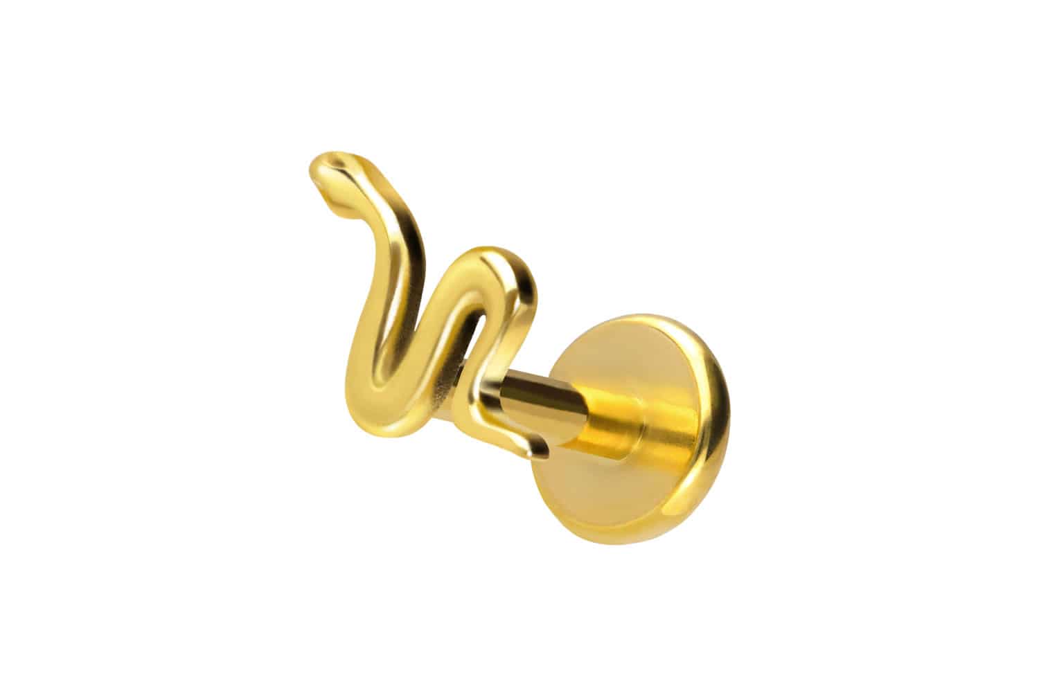 Titan Labret Piercing mit Push Fit SCHLANGE